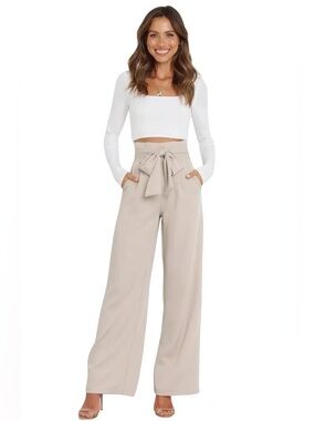 Petal & Pup Kieran Tie Waist Wide Leg Pants